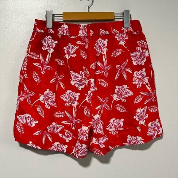 Joie Red Floral Linen Blend Shorts – Women’s Size 8 - Picture 5 of 10